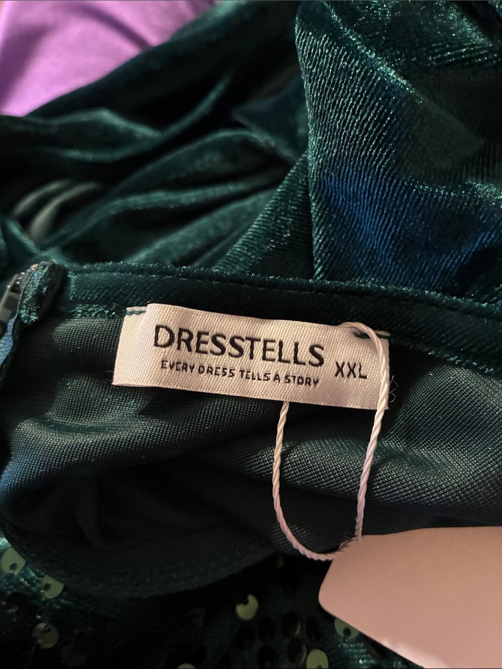 NWT Velvet Sequin Cocktail Dress, Sparkly Winter Holiday Party Evening Bodycon - Picture 10 of 12